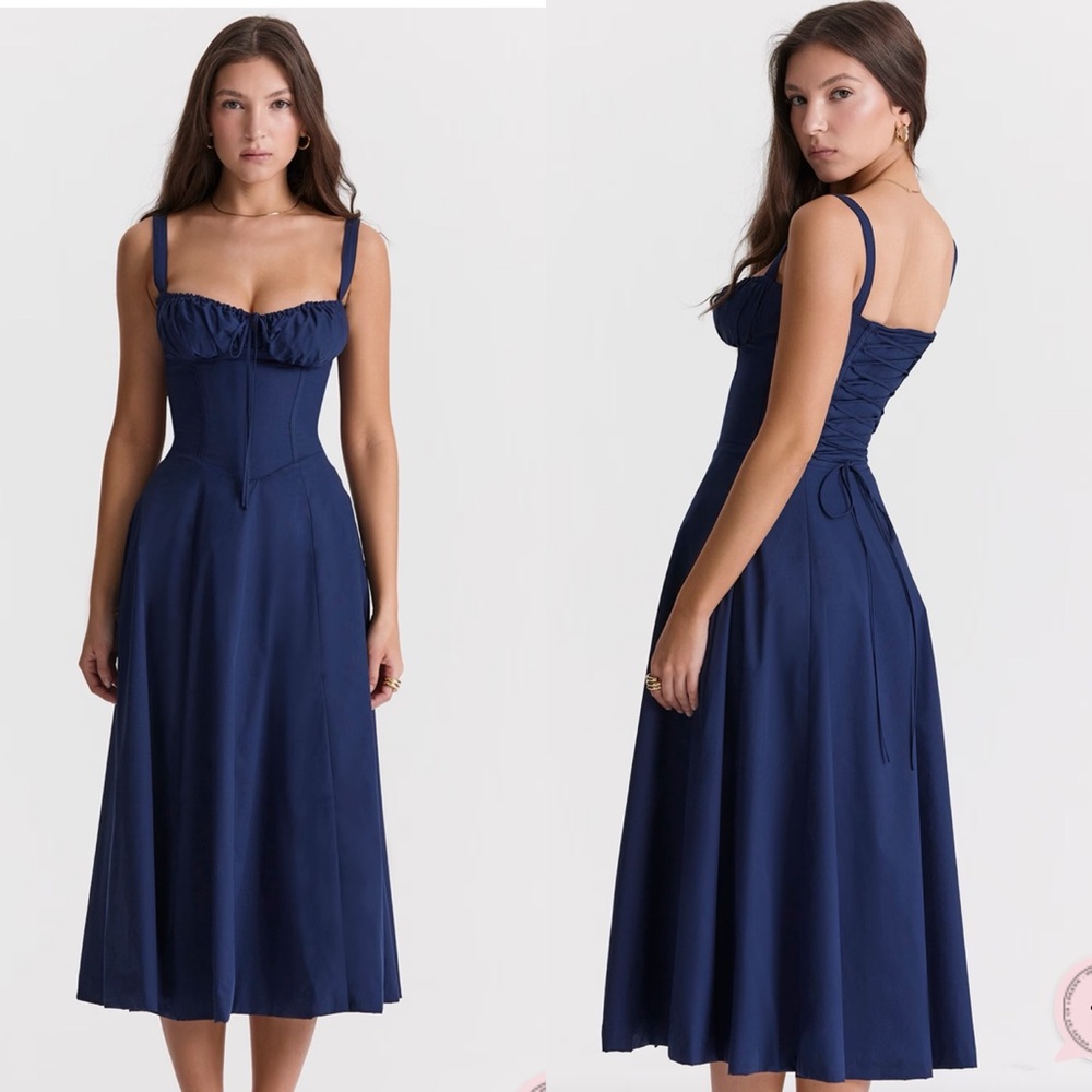 House Of CB Carmen FRENCH NAVY BUSTIER SUNDRESS